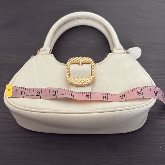 Charles & Keith Bag Avis Belted Top Handle Mini Bag Cream - Picture 14 of 15